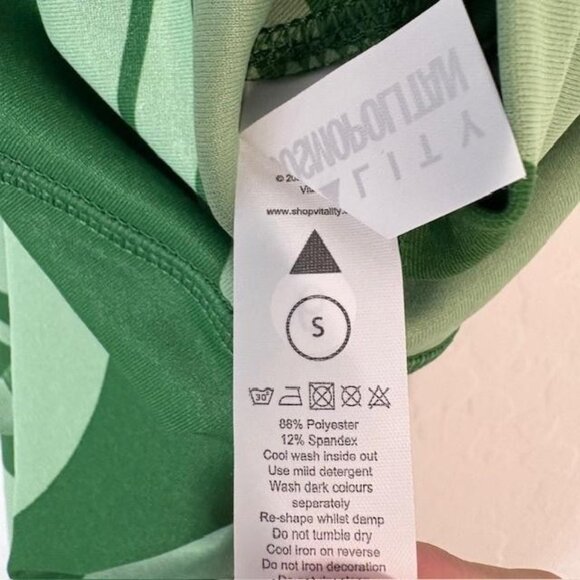 Vitality x Cosmopolitan Leggings Womens Small Green High Rise Abstract Yoga - Picture 6 of 9